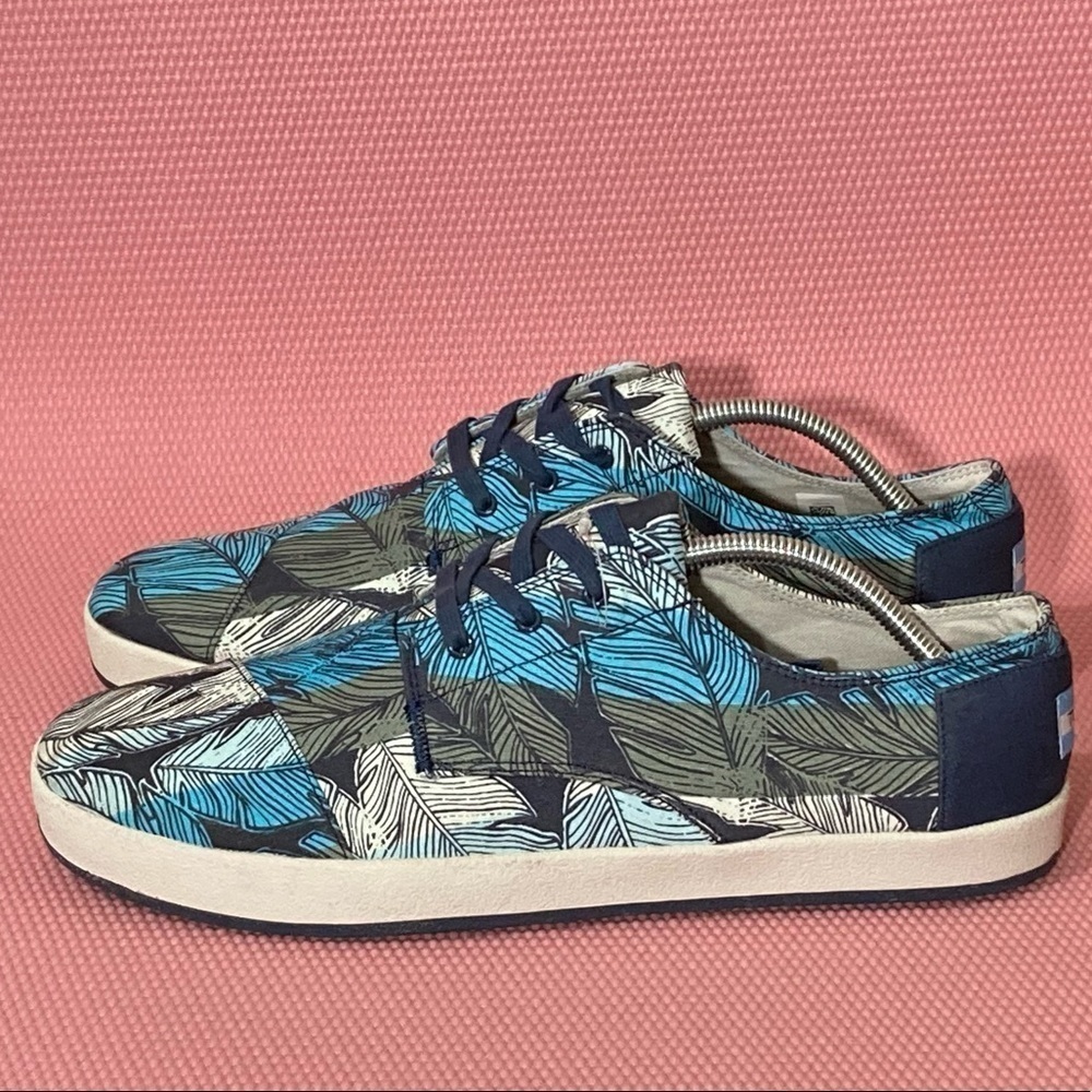 Toms Mens Palm Leaf Pattern Multi Colored Lace Up Casual Sneaker Shoes - Sz 11.5 - Picture 2 of 13